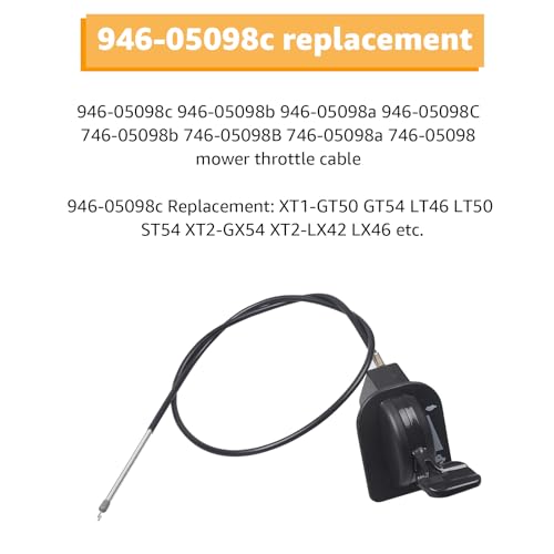 Norward New Upgrade 946-05098c Throttle Choke Cable Compatible with Cub Cadet XT1 Throttle Cable,for XT1-LT46 LT50 GT50 GT54 ST54 XT2-LT54 LX46 Replace 946-05098A 946-05098b 746-05098a Cable