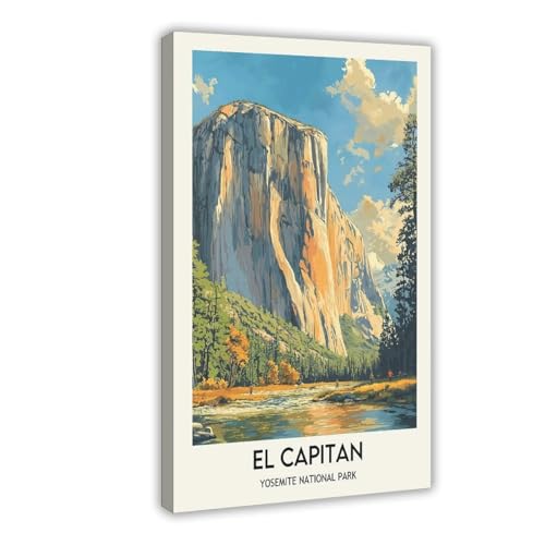 QUYHGAG El Capitan, Yosemite Kunstposter auf Leinwand, Schlafzimmer, Dekoration, Landschaft, Büro, Raumdekoration, Geschenk, 40 x 60 cm QUYHGAG El Capitan, Yosemite Kunstposter auf Leinwand, Schlafzimmer, Dekoration, Landschaft, Büro, Raumdekoration, Geschenk, 40 x 60 cm