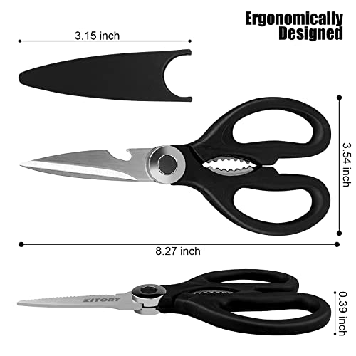 Kitchen Shears, Kitory Premium Heavy Duty Shears Ultra Sharp Stainless Steel Multi-Function Kitchen Scissors For Chicken/Poultry/Fish/Meat/Vegetables/Herbs/Bbq… #TOP1
