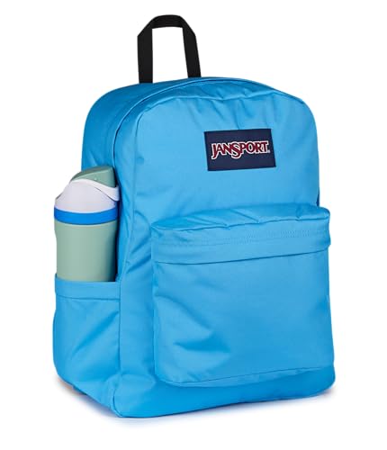 Image of JanSport SuperBreak Plus Backpack with Padded 15-inch Laptop Sleeve and Integrated Bottle Pocket - Spacious and Durable Daypack for Work and Travel - Electric Azul