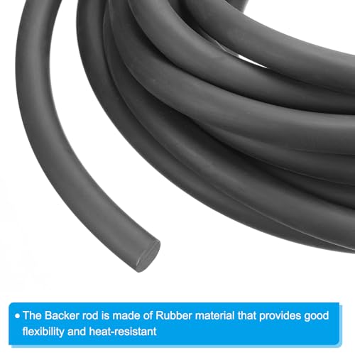 Image of PATIKIL 1 /2 Inch x 32.8 Feet Backer Rod, Hard Solid Nitrile Rubber Rope Caulk Crack Gaps Joint Filler Weather Stripping for Home Construction, Industrial Equipment Gasket DIY,Black