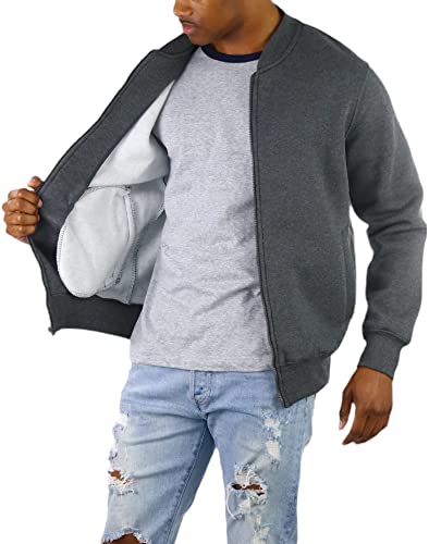 Image of ToBeInStyle Men's Durable and Consistantly Stylish Fleece Bomber Jacket