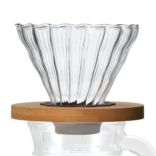 Cono de vidrio transparente, soporte de café, embudo de filtro reutilizable, herramienta de preparación casera, accesorio para el lugar de trabajo, equipo de encimera de cocina, suministros de café