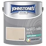 Seashell Johnstone’s Wall & Ceiling Soft Sheen Paint 2.5L – Subtle Sheen Finish, Durable & Washable, Quick Dry, Low Odour Interior Paint for Walls & Ceilings
