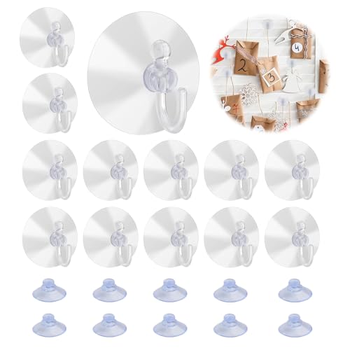 80 Piezas Ganchos de Ventosa con Gancho, Ganchos con Ventos a, Ganchos Ventosa Potentes, 40mm/25mm Gancho de Pared con Ventosa Transparente para Coche Ducha Baño Cocina