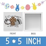 FXEFXE Christian Easter Decor, Empty Tomb Easter Scene and Cross Decoration, Wooden Box Decor for Rustic Religious Home Office Bedroom Living Room Table Shelf Office-A Lot Can Happen In Three Days