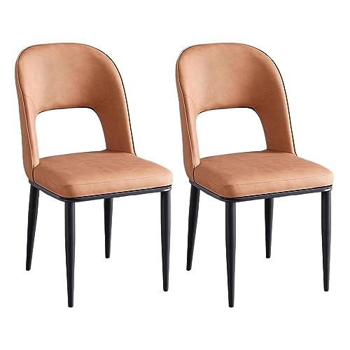 Chaise de salle à manger simili cuir rembourrée lot de 2 design