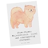 Mr. & Mrs. Panda Postkarte Chow-Chow Charme - Geschenk, Hunderassen Beschreibung, Grußkarte, Ansichtskarten, Hunderasse, bildkarte, Pflege, Postkarten, Fotokarte, Hund, Hundezucht, Gelassenheit, stolz