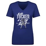 500 LEVEL Kyle Tucker Los Angeles D Name Number Women's V-Neck T-Shirt (Royal Blue, XL)