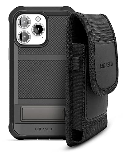 Étui ceinture conçu pour iPhone 14 Pro antichoc, pochette de support téléphone noire