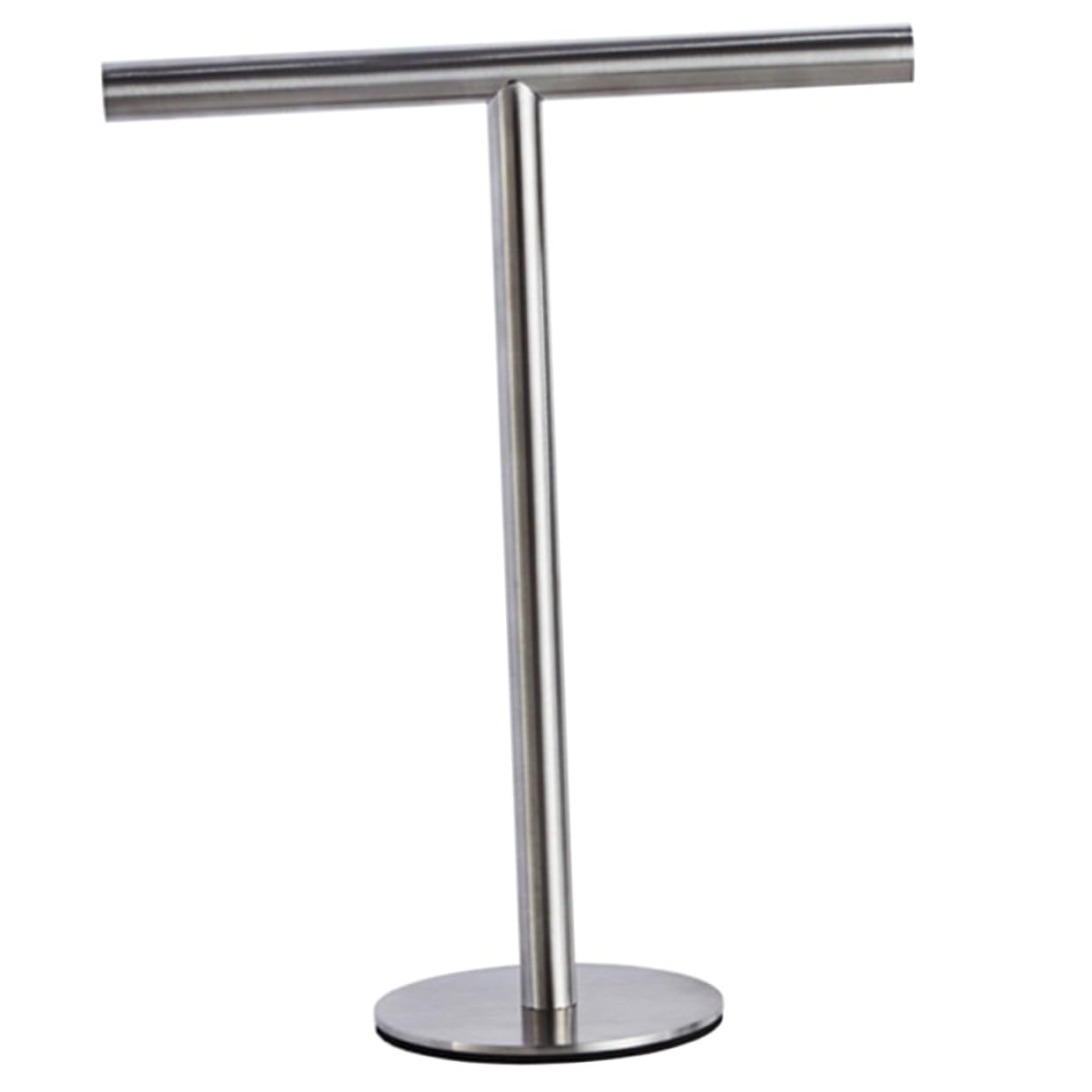 Porte-serviettes vertical acier inoxydable argenté base plate support essuie-main sans percer