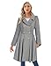 Elegant Lapel Double Breasted A Line Long Pea Coats for Women Light Grey M
