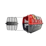 BrinqPet Caixa de Transporte Pet N2 para Cães e Gatos, Vermelho, Material Durável e Fácil de Limpar, Ideal para Viagens e Traslados de Pets