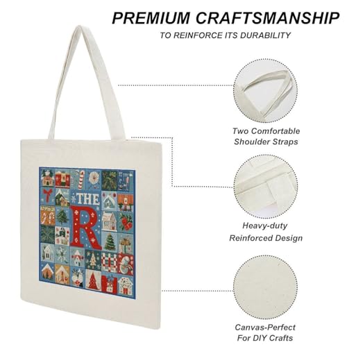 Personalize Name Santa Claus Christmas Nursery Women Canvas Tote Bag for Shopping Gym Travel Beach Bag3