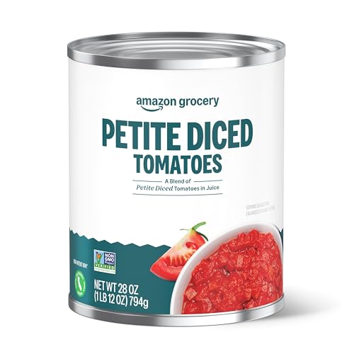 Amazon Fresh, Petite Diced Tomatoes, 28 Oz (Previously Happy Belly, Packaging May Vary)