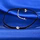 CPSLOVE Fashion Damen Stern Halsreife Halskette 925 Silber Ketten mit Stern Anhänger für Mädchen Elegante Choker Ketten mit Schwarze Seil Kette