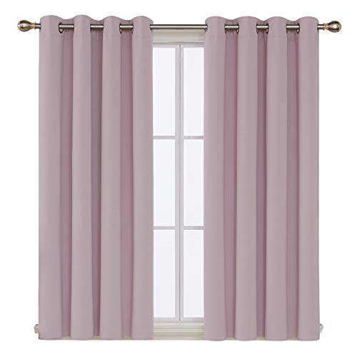 Image of Deconovo Grommet Blackout Curtain 1 Panel, Lavender, 52 inch W x 63 inch L