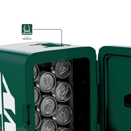 Image of Ukonic NFL New York Jets 15-Can Mini Fridge 10L - AC /DC Powered, Official Team Colors & Logo, Portable Cooler for Tailgates, Home, Office, or Car