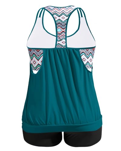 Image of Womens Plus Size Tankini Swimsuit Two Piece Tummy Control Bathing Suit