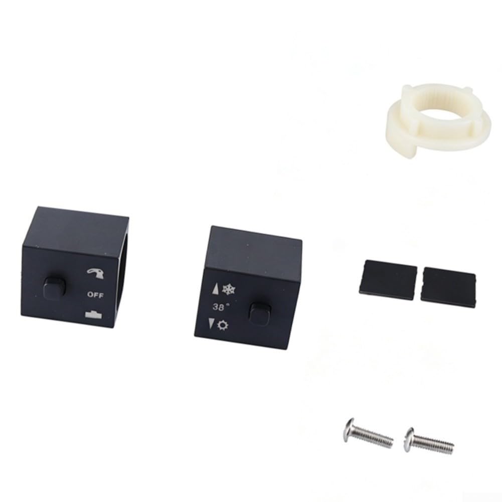 2 Piezas Manómetro Termostático Cuadrado para Ducha - Mandos Control Temperatura ABS Negro - Repuesto Grifería Baño 40x35mm(black)