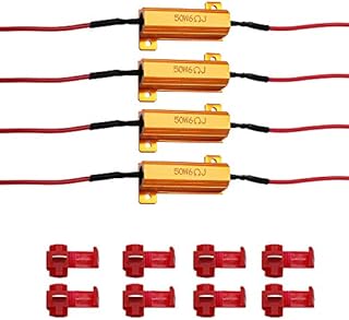 HUIQIAODS 50W 6ohm Load Resistors Decoders Fix LED Bulb Fast Hyper Flash Error for Turn Signal Blinker LED License Plate Lights DRL