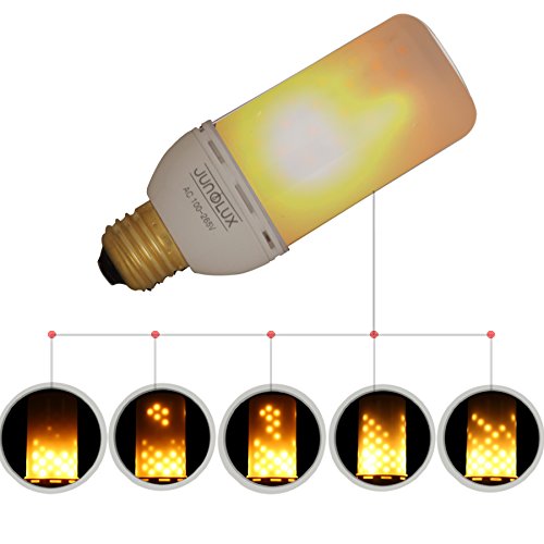 JUNOLUX LED Creative Lighting Bulbs Super Warm White Flame Light Burning Effect Decorative Fire Flickering Simulation,Christmas Decorations,Pack of 1