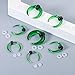 BOKABOO 2Pcs Glass Septum Stretching Kit Set - C Shape Pincher Tapers with O-Rings, 1pcs Honey + 1pcs Emerald, 14g Buffalo Septum Retainers Rings for Nose & Ear Piercing Jewelry