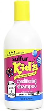 SulfurKid's 2 in 1 Conditioning Shampoo with Milk & Honey, Soft & Shiny, for Ages 2-12, 400ml