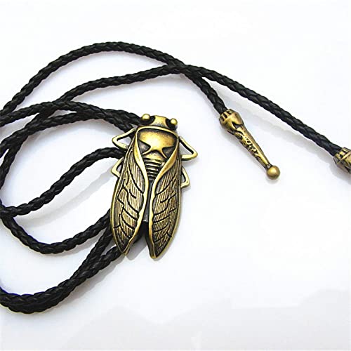 Eqcetpf Bolo Tie - Men's Bolo Tie Vintage Shirt Chain Two Color Know Insect Necktie, Western Cowboy Leather Rope Casual All Match Necklace Costume Accessories,Bronze,One Size #TOP2