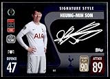 2021-22 Topps Match Attax UEFA Champions League #441 Heung-Min Son Tottenham Hotspur Signature Style Foil Official UCL Soccer Trading Card in Raw (NM or Better) Condition