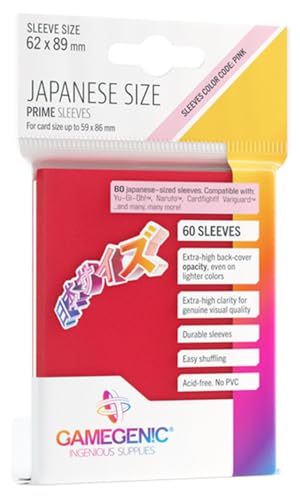 Ggs10118Ml - 60 Japanese Size Prime Sleeves - Red