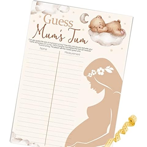 Guess Mums Tum - Teddy Bear Baby Shower Game - Up to 20 Players Cover