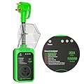 RV Surge Protector 30Amp -10000Joules RV Power Surge RV Circuit Analyzer Surge with Waterproof Cover Safety Certification LED Display RV Adapter Plug for Camper Travel Trailers (Green, 30A)