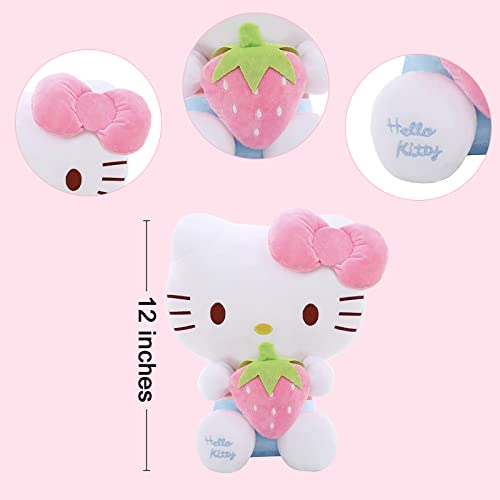Aljura Cute Hello Kitty Plush Toys, Cute Soft Cat Plush Doll Toys, Cute Kitty Plushie Birthday Gifts For Gilrs Kids (Pink, 12 Inch) #TOP1