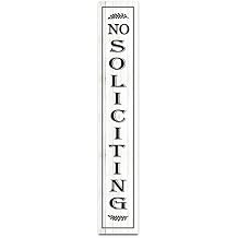 Bidesign 48x8 IN Tall No Soliciting Vertical Signs For Front Door Porch Standing Hanging Wood Unwelcome No Disturb Yard Sign For Home Porch Decor Outdoor Indoor