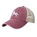 Wisedeal Women's Floral and Horse Hat Adjustable Vintage Baseball Cap for Mom Dad Red