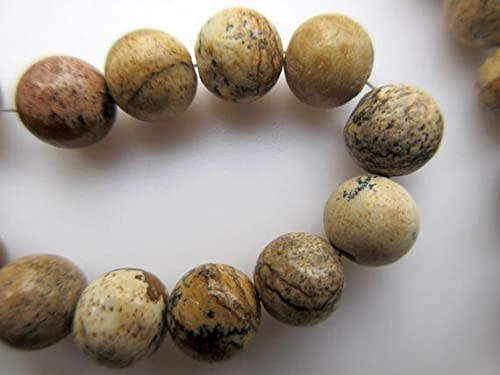 Perles en jaspe rondes lisses 7mm avec grand trou de 1mm pour création de bijoux uniques
