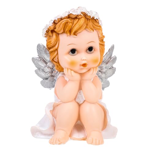 VALICLUD Statue d'ange en Résine Ailes, Ornement Décoratif pour Bureau et Jardin, Figurine d'ange Lumineuse et Élégante pour Décoration Intérieure,...
