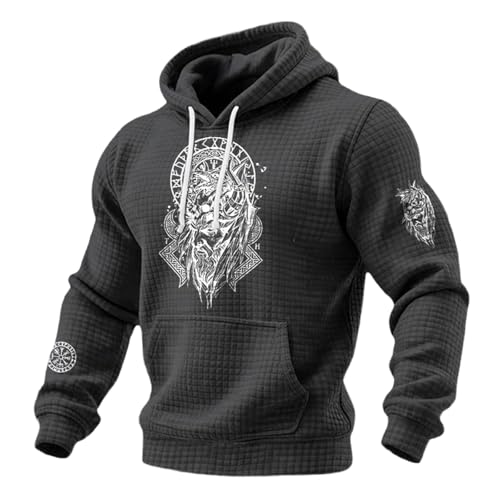Sweat à capuche homme motif nordique pull en tissu doux confortable du S au XXXL