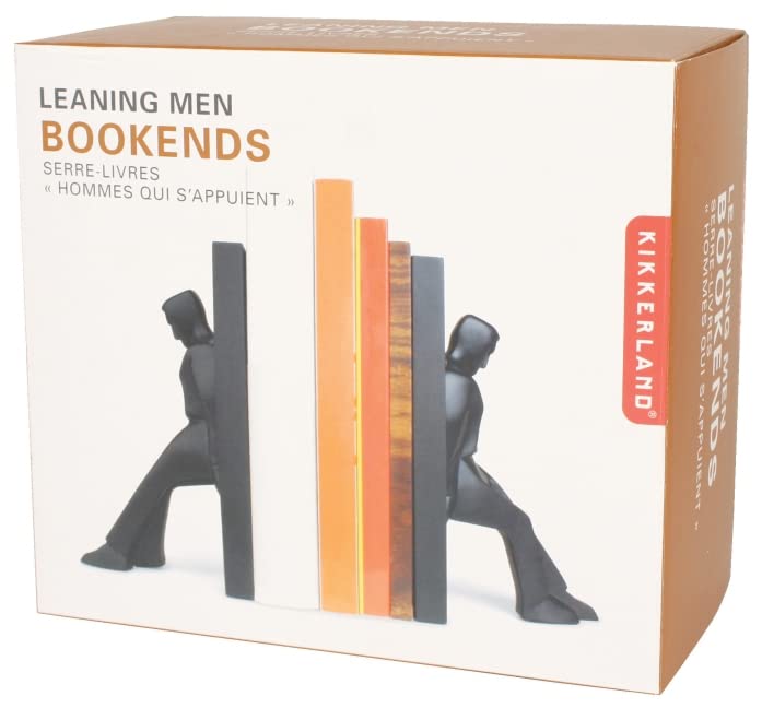 Kikkerland Leaning Men Bookends, Set Of 2 - Modern Industrial Book Supports For Office Or Home Library - View #6