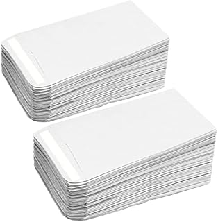 100Pcs Small White Envelopes, Self-Adhesive Seed Envelopes Seed Packets Kraft Paper Coin Envelopes Money Envelopes for Wages, Seeds, Coins, Beads or Stamps(10x6cm/3.9x2.4inch)