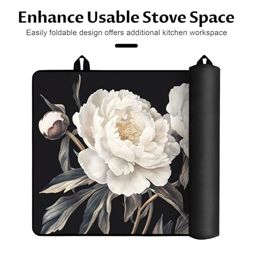 Image of BVBOX Stove Top Cover for Electric Stove, 28 inch x 20 inch Glass Cooktop Protector Mat with Hanging Loops, Anti-Scratch Non-Slip Dish Drying Mat, Washable Countertop Pad