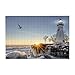 Puzzle in legno Faro Rocce Mare Stampa Immagine Puzzle 300 pz Larghezz10in Long15in Decompressione Divertente Puzzle Per Adulti