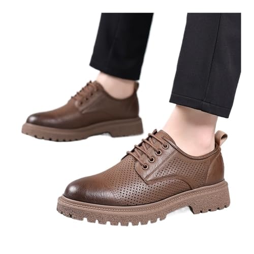 Men's Leather Shoes Oxfords(Black,8)4