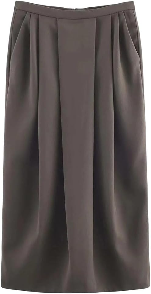 Women European Style Recessed Lapel Suit Jacket Pleated Skirt Set