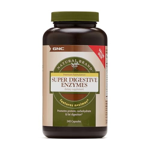 GNC Natural Brand Super Digestive Enzymes, Supports Protein, Carbohydrate and Fat Digestion, 240 Capsules