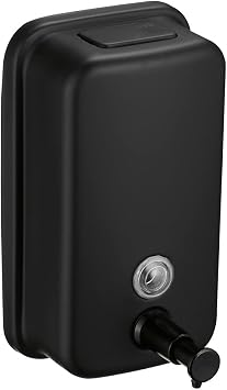Matte 304 Stainless Steel Soap Dispenser, Commercial Soap Dispenser Wall Mounted, Strong Anti-Rust and Waterproof for Bathrooms, Hotels, Restaurants Black500ml/17 fl oz