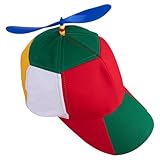 Framendino, Adult Propeller Hat with Rainbow Baseball Cap Green Red