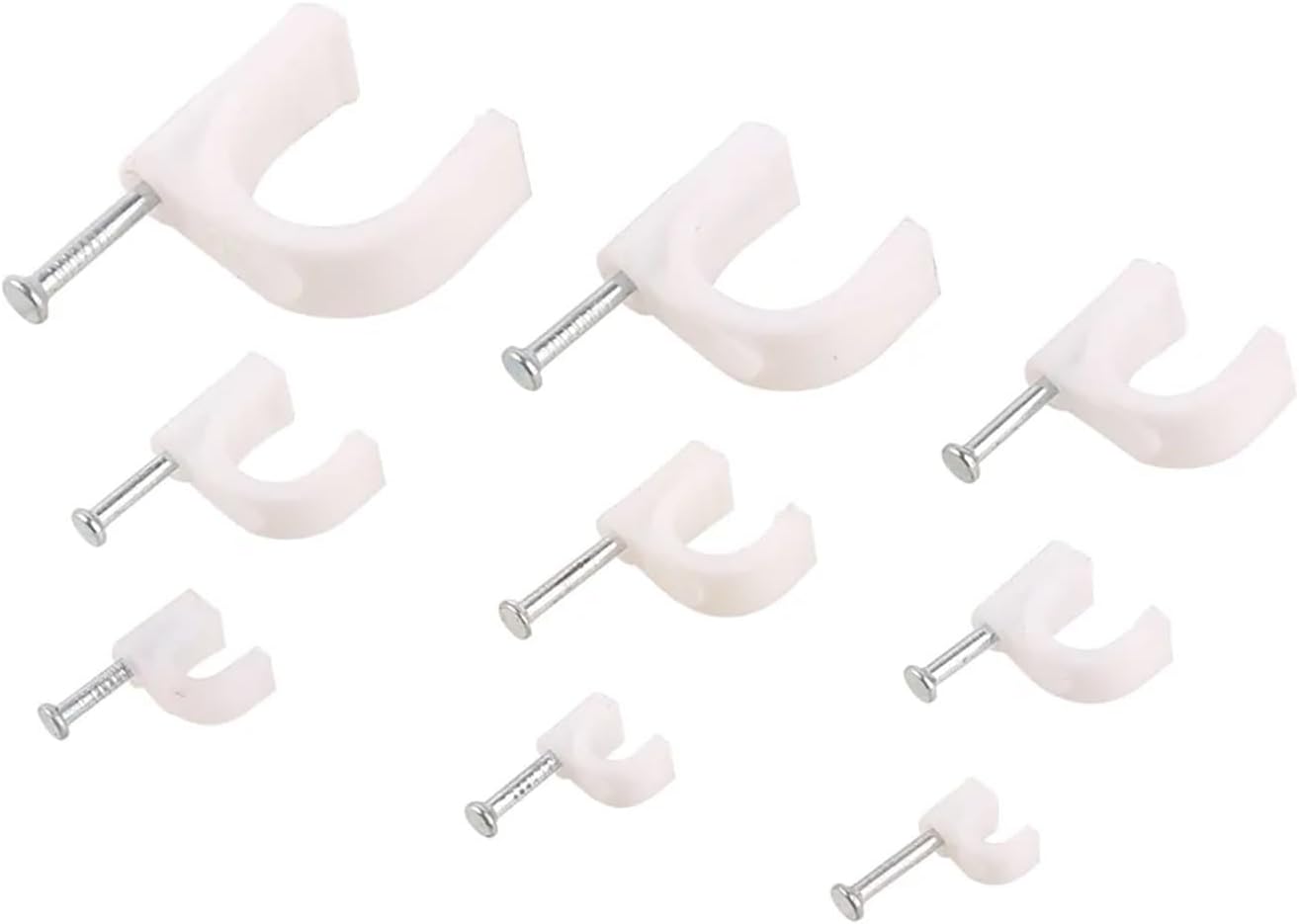 Cable Tidy Cable Nail Clips，Wire Tidy Clips, 4mm 5mm 6mm 8mm Circle Path Circle Cable Clips Cable Nail Wire Clips 100PCS 10mm 12mm 16mm Cable Clips Round Y4 Y6 Y12(16mm)(10mm)