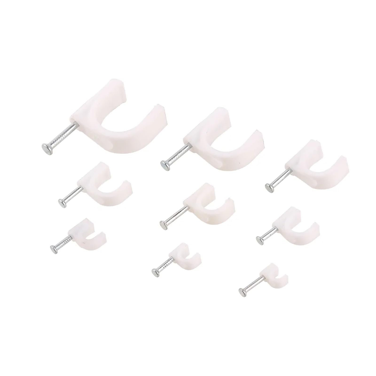 Eefpxwtz White Nailed Pipe Clamp， Cable Management Nail Clips 4-16Mm 100 Pcs(4Mm)